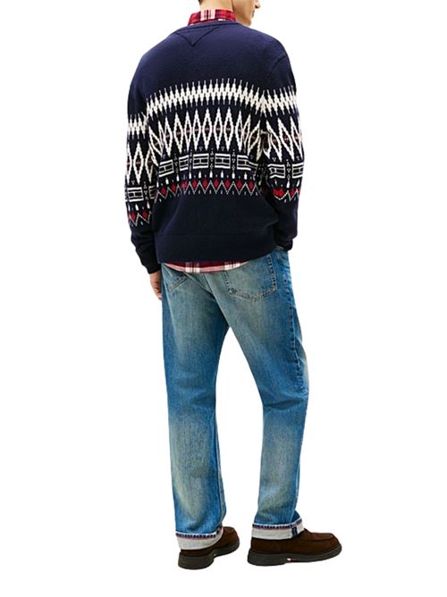 Maglioncino in misto lana d'agnello con motivo Tommy Hilfiger | MW0MW408440A4